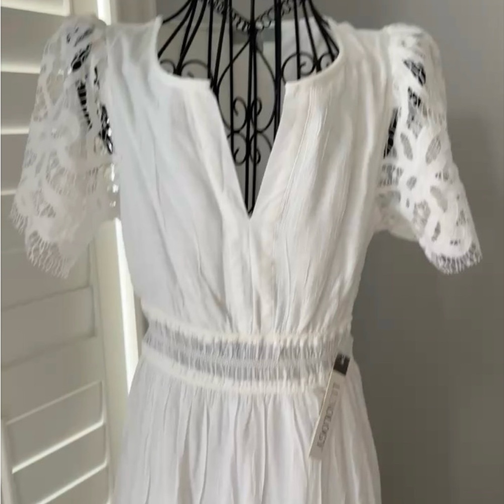 NWT:White Midi Dress